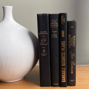 Stack of Books Decor Black and Gold, Stacked Books Bookshelf Decor, Home Decor